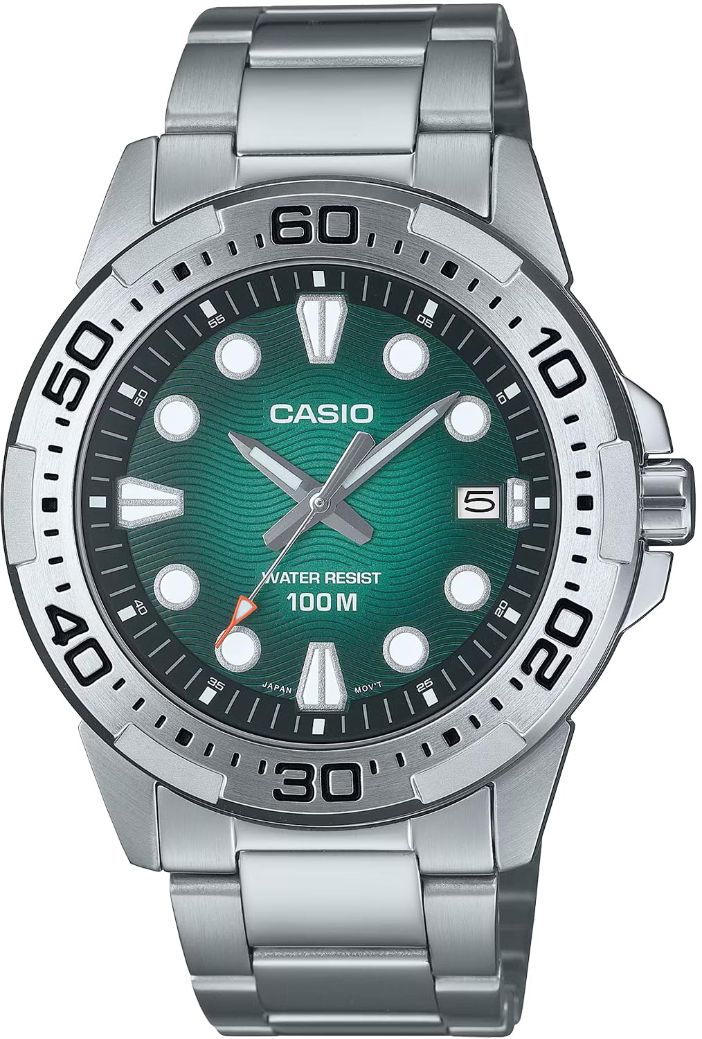 

Casio Standard Analog Quartz Watch with Metal International Model Men s MTD-140D-3AV Band, Green, [Used]