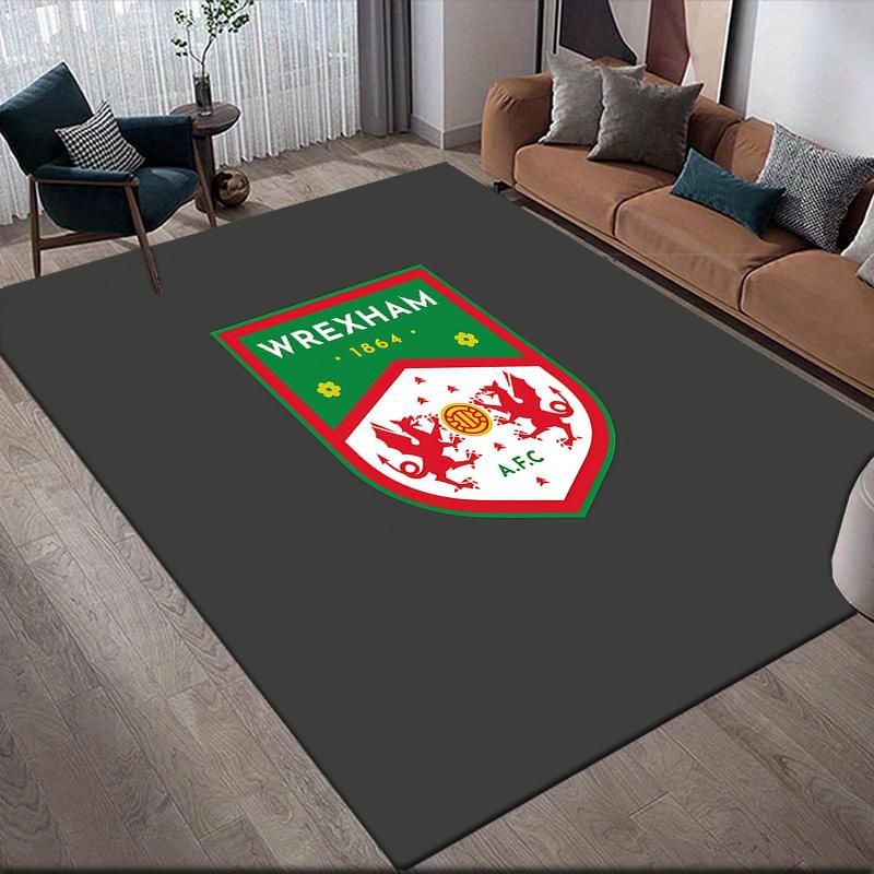Wrexham AFC Flannel Pattern Square Carpet,Area Rug,Carpet Rug for Living Room Bedroom Sofa Playroom Decor,Non-slip Floor Mat