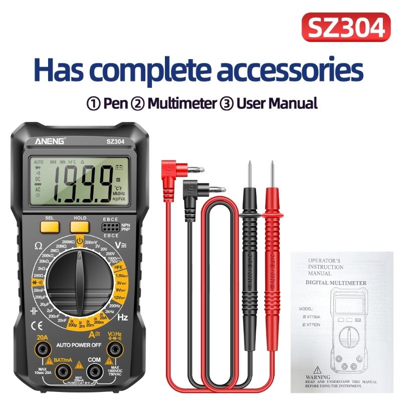 Digital Multimeter Pen Meter USB Charge Voltmeter Auto Ranges Voltage Tester Backlight Flashlight Sensitivity Adjustable