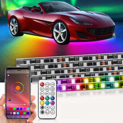 Neon Car Flexible Underglow Strip Light LED Underbody Ambient Light with App Control RGB Auto Atmosphere Decorative Lamps 12V