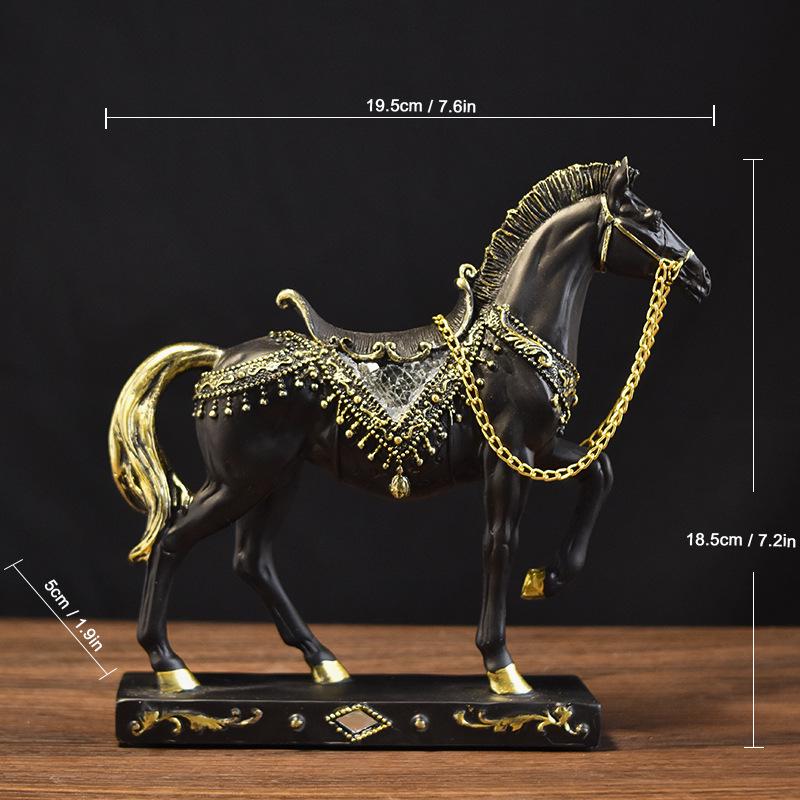 Elegant Resin Horse Ornaments for Luxury Home Decor – Perfect for Living Room and Wine Cabinet.