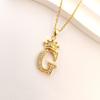 Crown 26 English Letter Necklace Women'S Simple Trend Versatile Micro-Inlaid Zircon Pendant Accessories