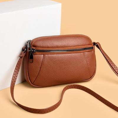 Soft Leather Solid Color Temperament Mobile Phone Bag High Sense Super Women Shoulder Bag Small Square Bag Messenger Bag