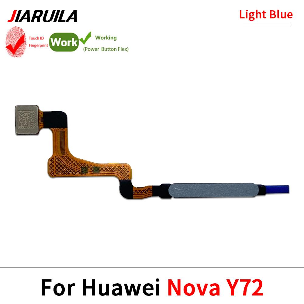 Home Button For Huawei Nova Y71 Plus Y71 Fingerprint Sensor Home Return Key Menu Power Button Flex Ribbon Cable Black White Blue