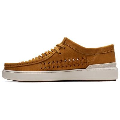 Two-Layer Cowhide Retro Trendy Hollow Fashion Sneakers Men Sneakers Yellow 261724507