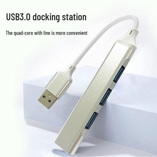 

USB 3.0 Type-C Splitter: One-to-Four Docking Station for Phones, Tablets, and Laptops Type-C Port / 4-Port Silver