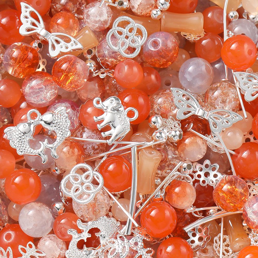 30/50g Mixed Style Glass Spacer Beads Metal Pendants Jewelry Accessories for DIY Bracelets Necklace Anklet Jewelry Making