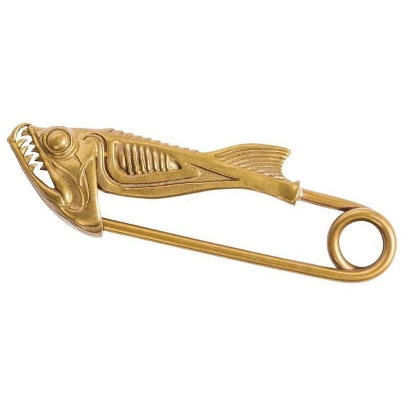

Unique Fish Head Shaped Pin With Intricate Teeth Designs Vintage Alloy Brooch Fashion Accessories For Jackets Bag 1
