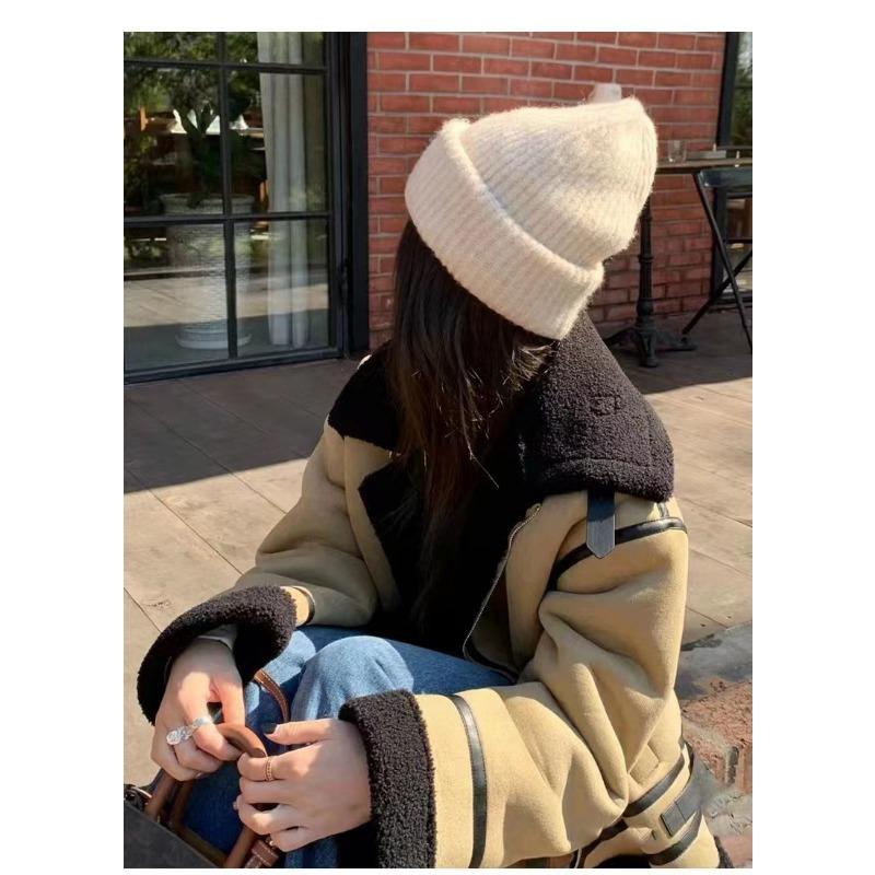 Hat Big Head Woolen Hat Women's Autumn and Winter Loose Warm Ear Protection Knitted