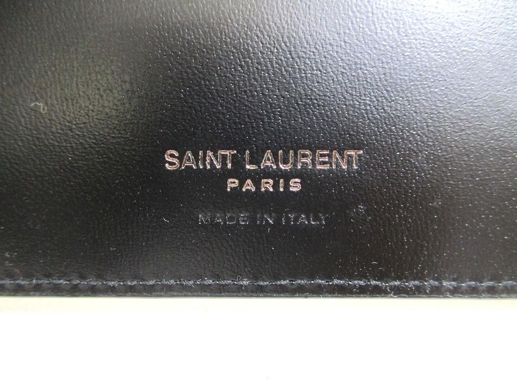 Authentic Saint Laurent YSL Black Leather Gold H/W Bifold Bill Wallet #a956  Refurbished
