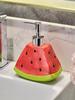 Cute Watermelon Ceramic Soap Dispenser 450ML - Novelty Fruit Lotion Bottle for Bathroom Kitchen Decor