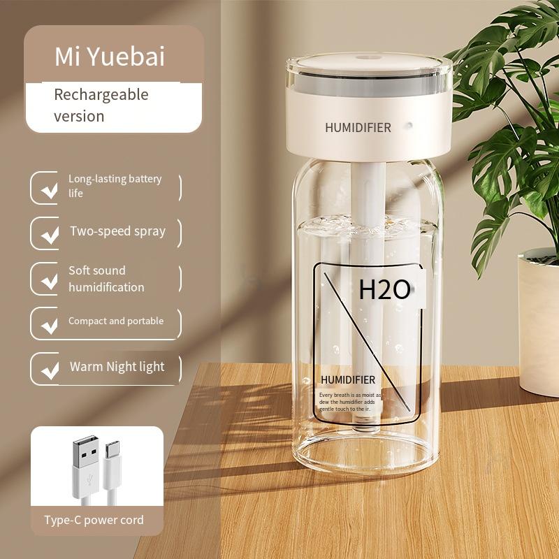 Air Humidifier Car Portable Mini Spray Humidifier Wireless Diffuser Humidifier USB Rechargeable with Light Home Office Travel Other