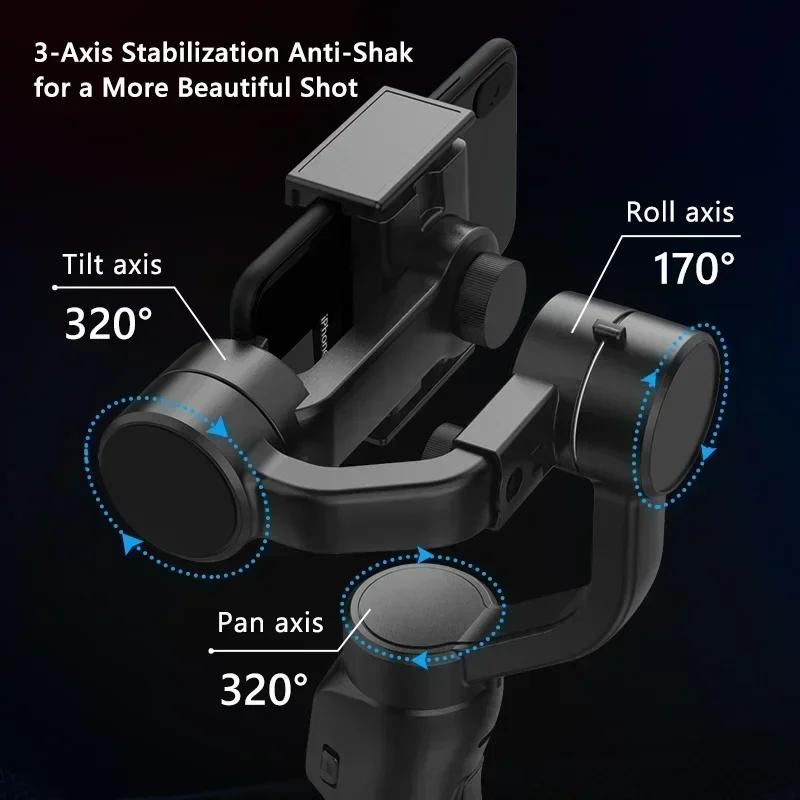 F8 3 Axis Gimbal Handheld Stabilizer Phone Holder Video Record For Xiaomi iPhone Cellphone Action Camera Smartphone Anti Shake