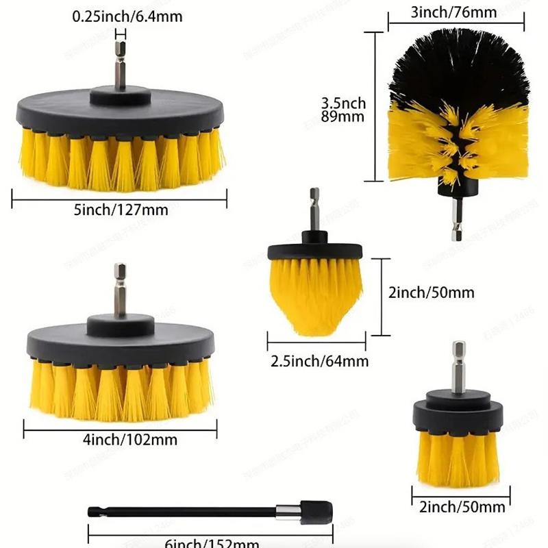 2/3.5/4/5'' Drill Brush Kit Electric Scrubber Brush for Cleaning Bathroom Bathtub Cleaning Brush Scrub Drill Cleaning Kit