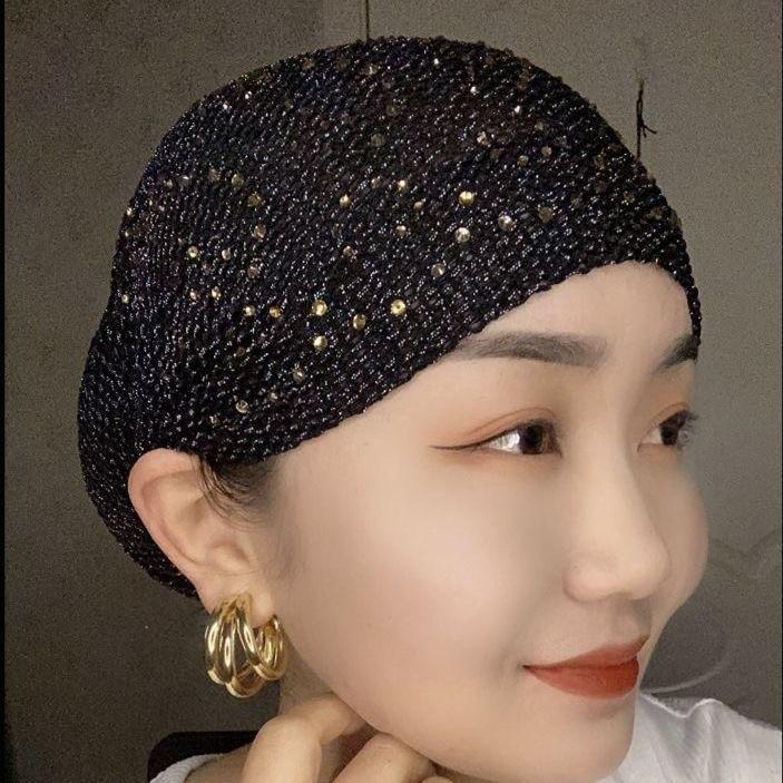 Elastic Beanie Hat For Women Summer Winter Breathable Mesh Fashion Knit Cap