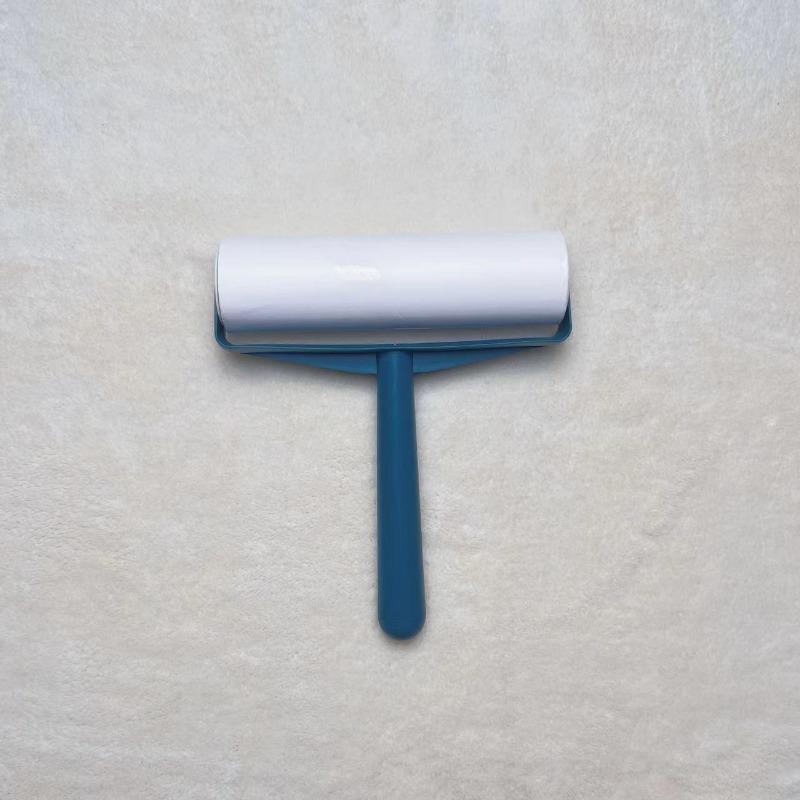 1handle 1 roll paper/2 roll of paper New Tearable Roll Paper Sticky Roller Brush Pet Hair Remover Clothes Carpet Cleaning Brush