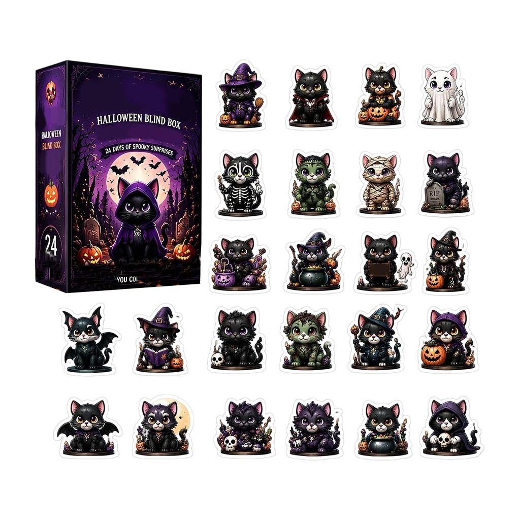 Halloween Acrylic Calendar Countdown Decoration with Designs for Home Party Table Decor