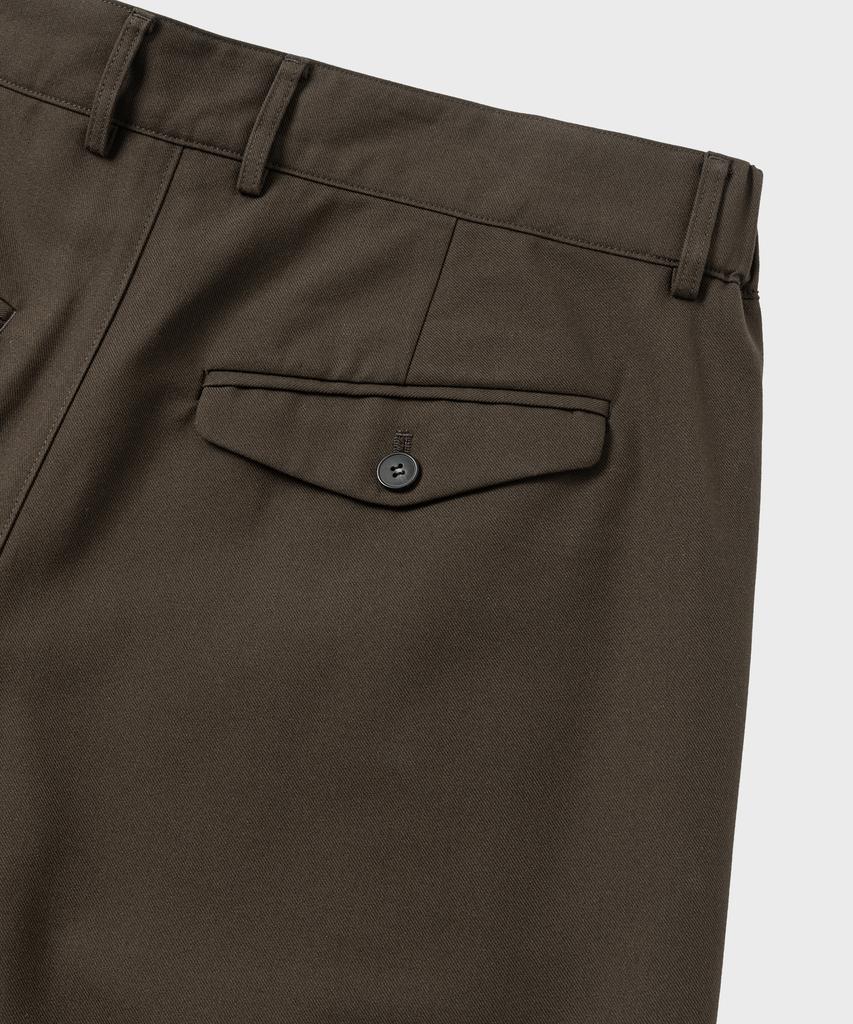 NONBLANK Curved Loose Fit Elastic Waist Slacks_Brown
