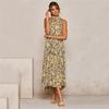 GMXIA Summer 13 Color Halter Print Polka Dot Lace-up Dress Long Sleeveless Dress