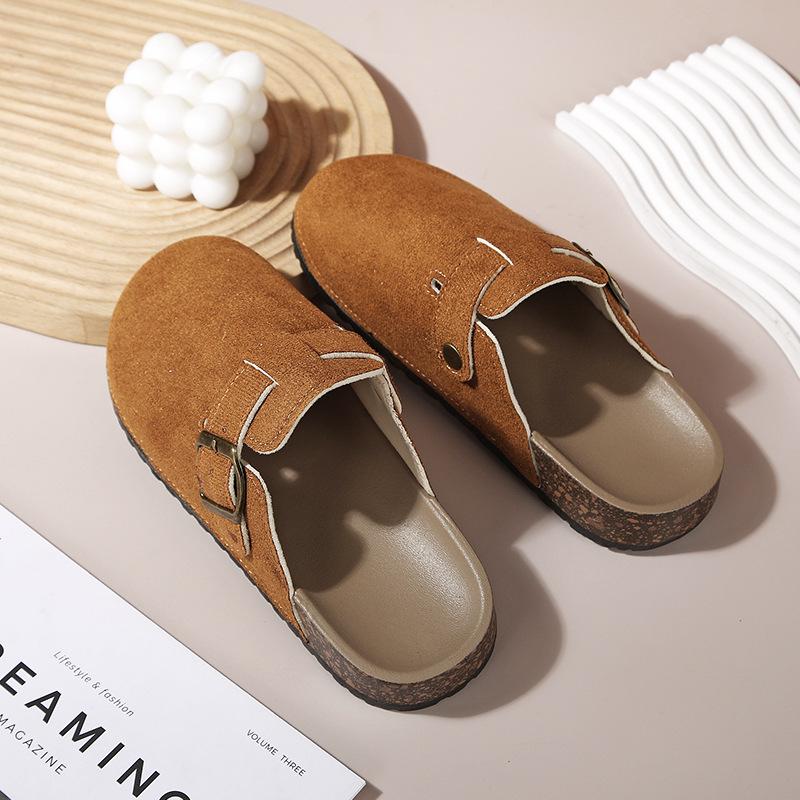 Birkenstock Damen Geschlossene Hausschuhe: 2024 Retro-Flats für draußen mit dicker Sohle für Herbst/Frühling.