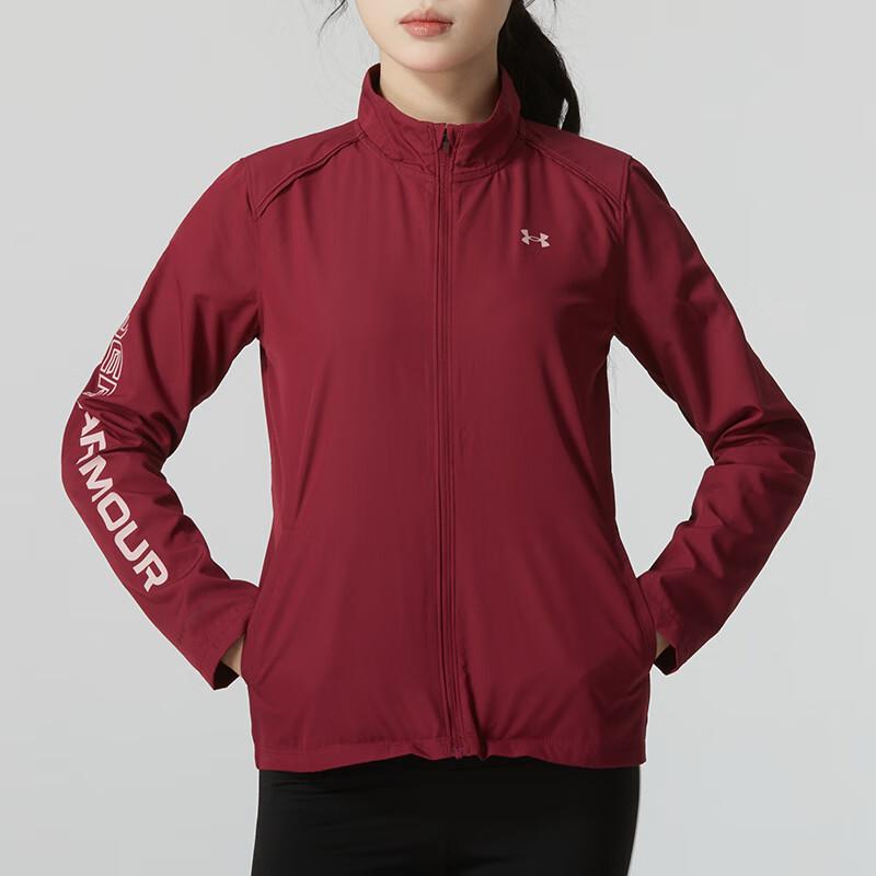 Under Armour Einfarbige Stehkragen Reißverschluss Design Slim Jacke Damenjacken Rot 1369344-636