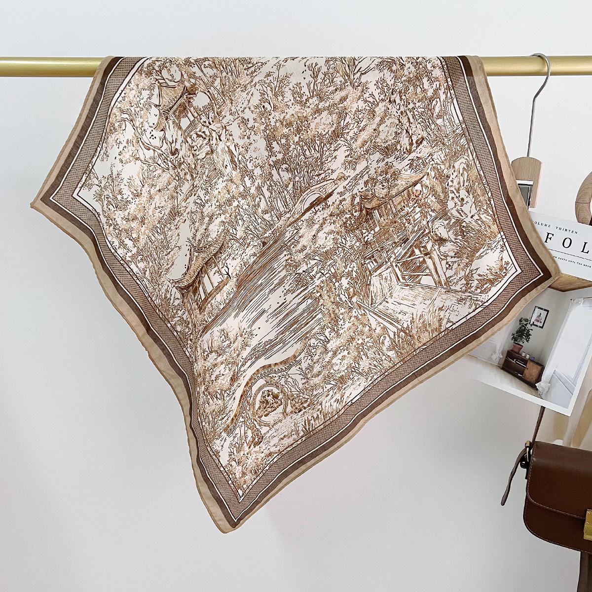 

68 см Маленький квадратный шарф из хлопка и льна на ощупь, универсальный профессиональный шарф для поездок на работу, шарф для выхода в свет, солнцезащитная косынка для головы для женщин 68cm