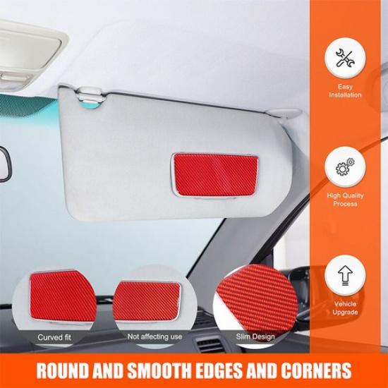 Red Soft Carbon Fiber Cosmetic Mirror Panel Sticker For Honda Pilot 03-08