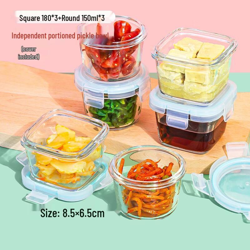 ZISIZ Baby Glass Food Storage Container Set