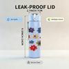 1PC Multicolor Wild Flower Cluster Print 750ml Color Plastic Sports Water Bottle Leakproof Flip Straw Lid Suitable for Sports Office Home Use