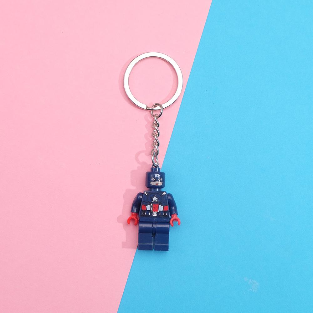 Spider-Man Cartoon Cute Keychain Anime Car Circle Chain Pendant Captain Bass Unicorn Key Chain Bag Pendant Halloween Gift