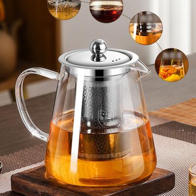 Große Kapazität High Borosilikat Hitzebeständig Glas Teekanne mit Edelstahl Teesieb Infuser Krug Home Glas Teegeschirr