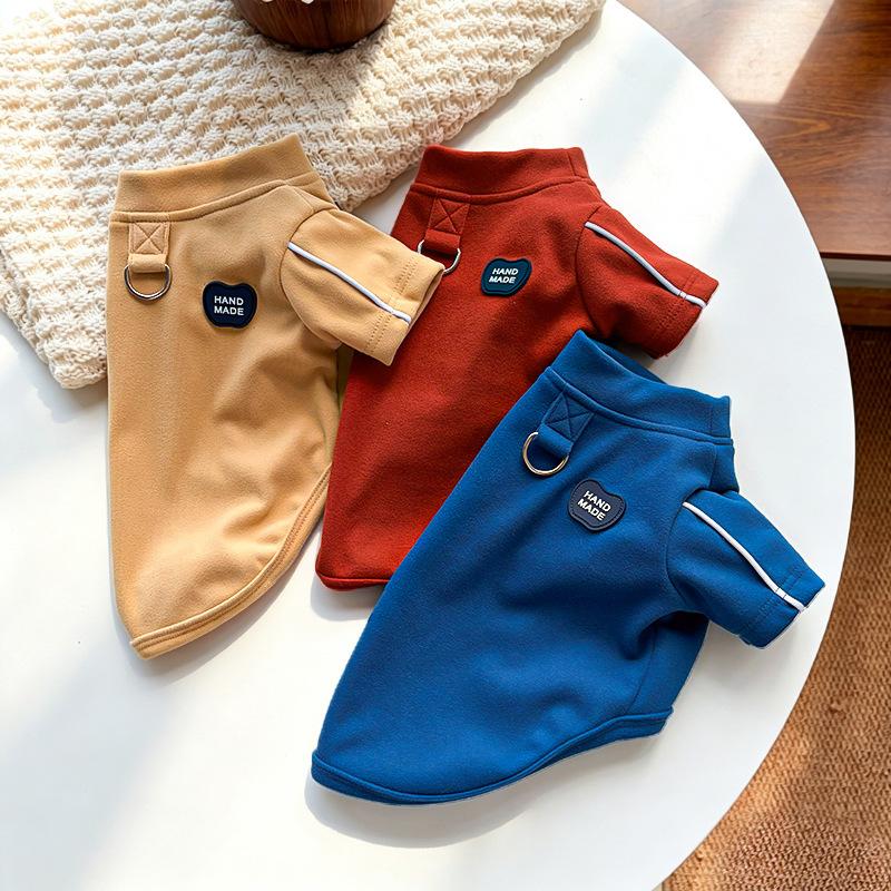 Solid Color Pet Top Cat Dog Winter Warm Basic Pullover Puppy Kitten Clothes Simple Cute Outfit