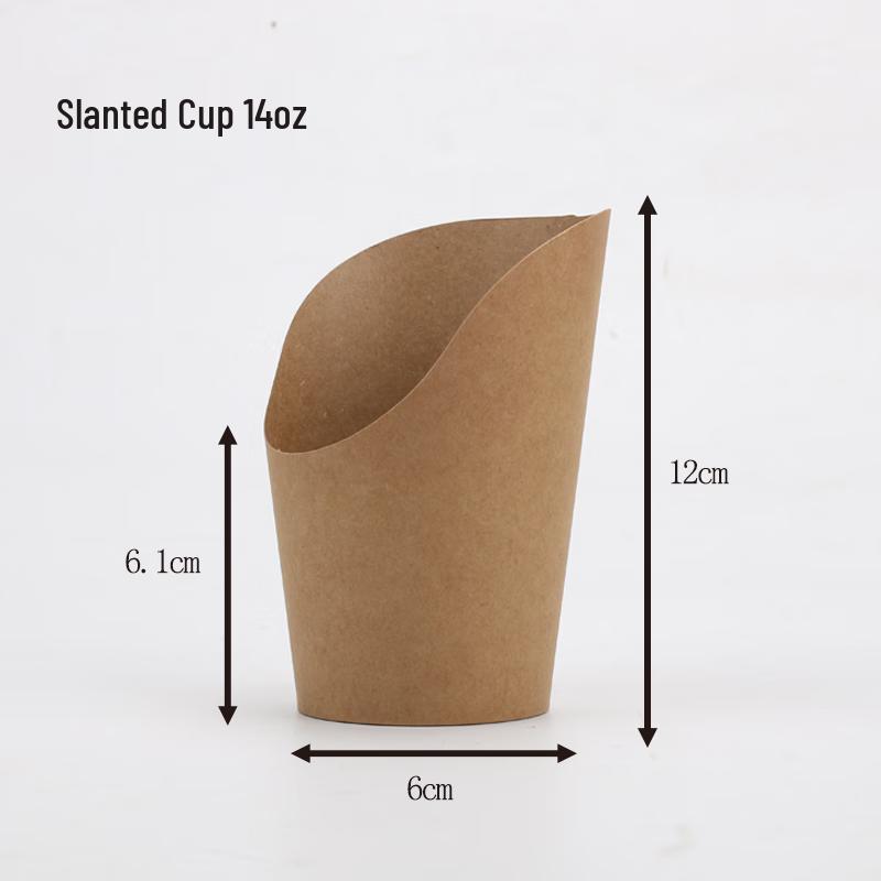 COFLYEE Disposable Slanted French Fry & Snack Paper Cups