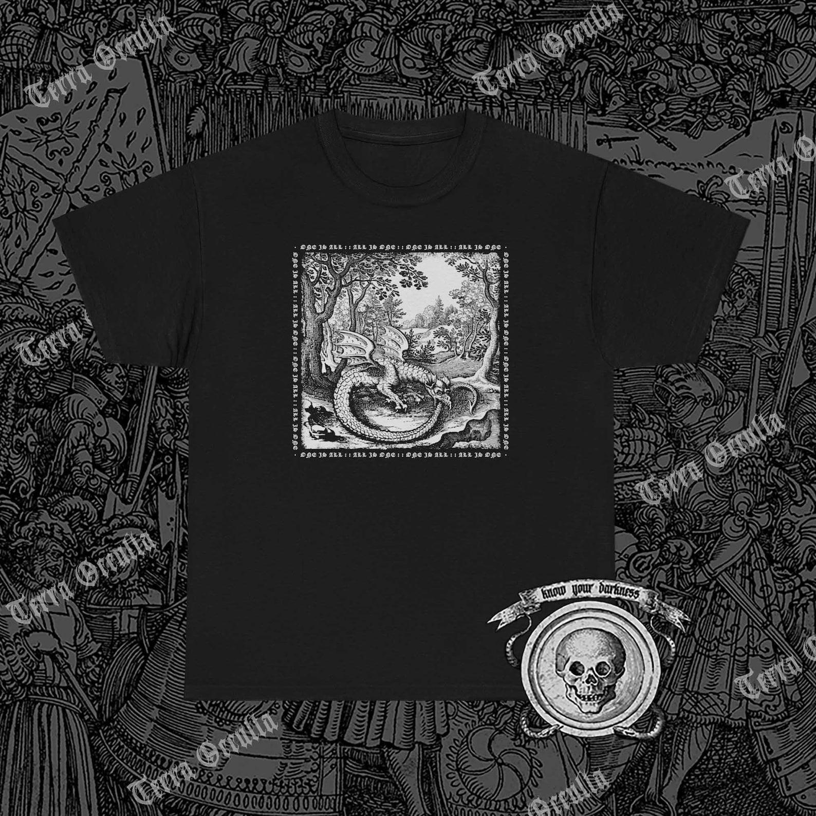 Ouroboros Shirt, All is One, Alchemy, Uroboros, Medieval Woodcut S