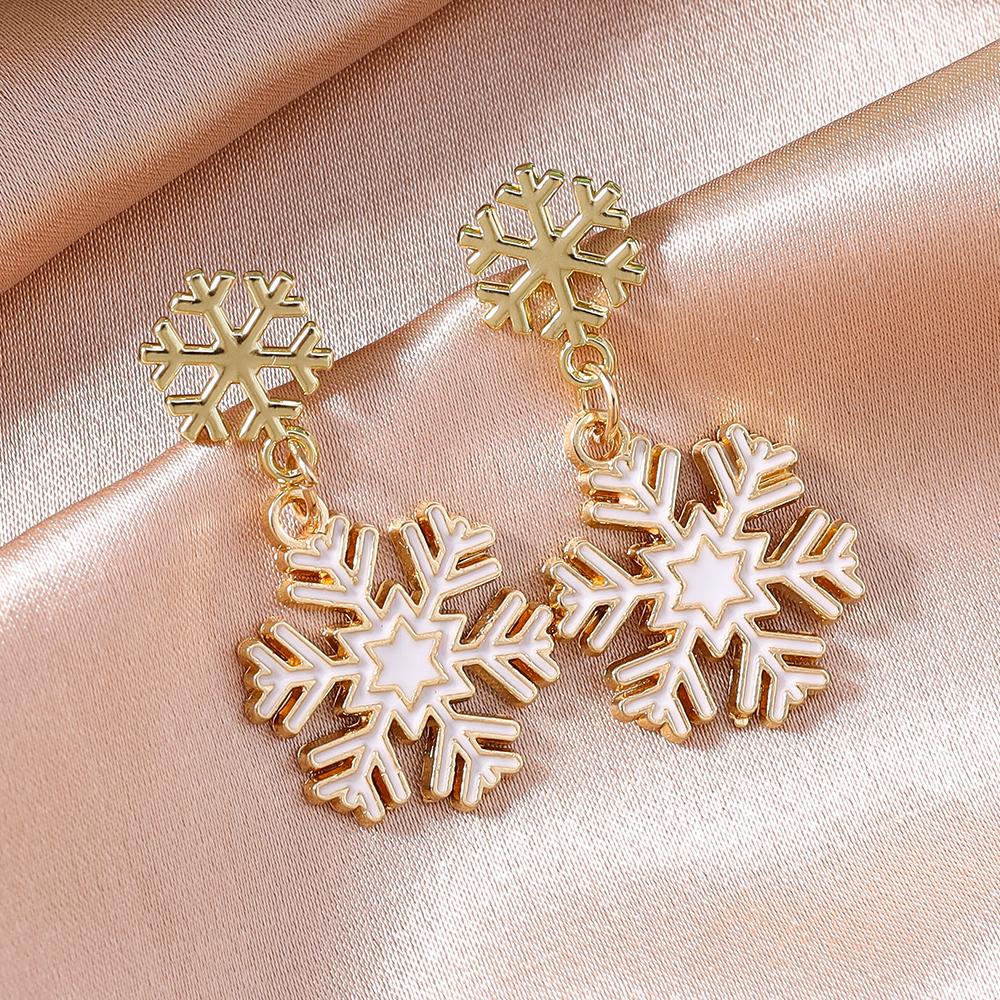 Delicate Snowflake Drop Earrings for Women Girl Dangle Earrings Party Holiday Jewelry Gifts