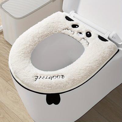 Winter Thick Toilet Seat Cushion, Portable Waterproof and Warm, Household Toilet Cover with Zipper Design, Hand Wash Only, Bathroom Accessory