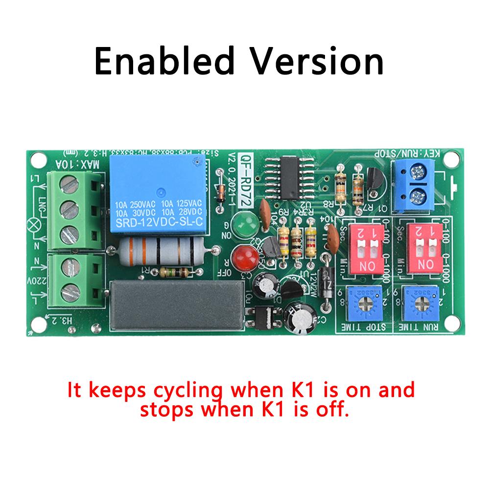 220V Cycle On-Off Relay Module For Timer Operation Equipment, Machine Repeat Test Circuit, Fish Tank Intermittent Pump