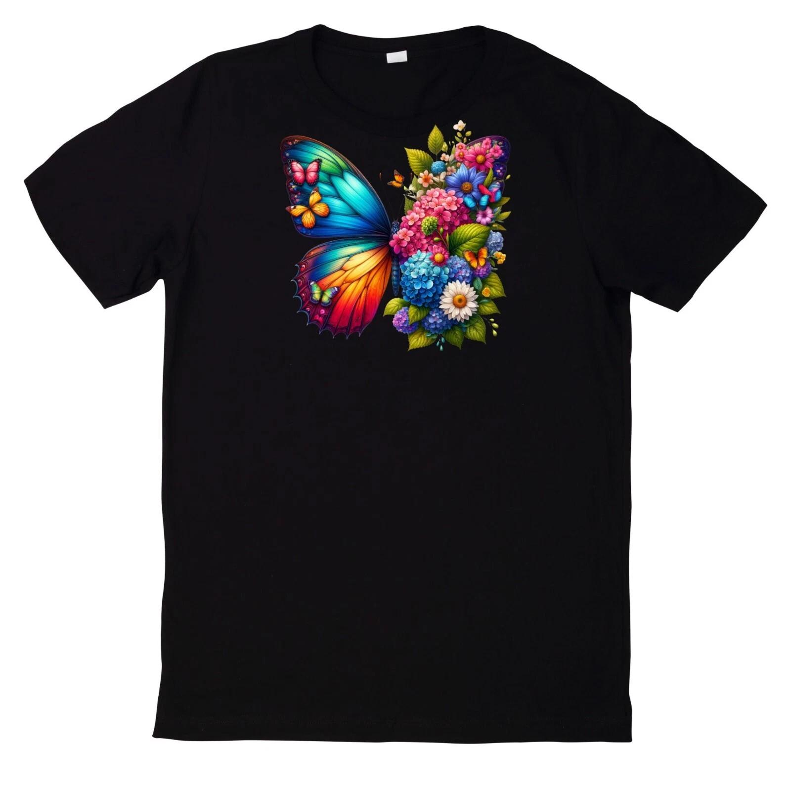 T-Shirt Blumen schmetterling XXXL