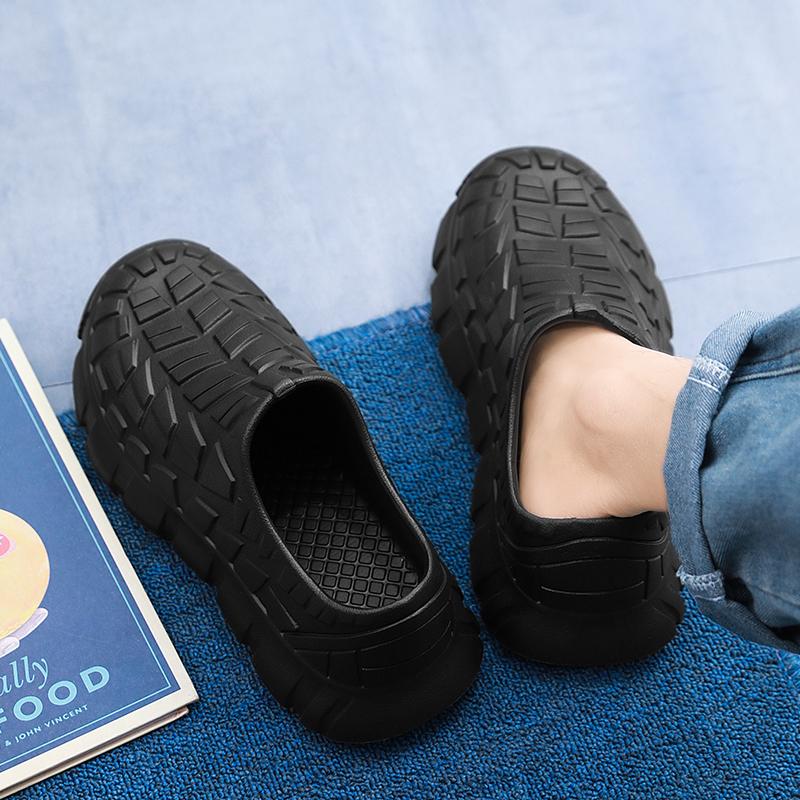 Fashionable waterproof shoes outdoor wear anti slip casual shoes thick soled wear-resistant thick soled kitchen work shoes men