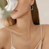European and American Fashion Zircon S925 Silver Heavy Industry English Letter O Full Drill Ins Pendant Temperament Collar Female