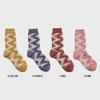 [Light Color 4-Pack] work#23 / Jacquard Pattern Color Block Fashion Socks