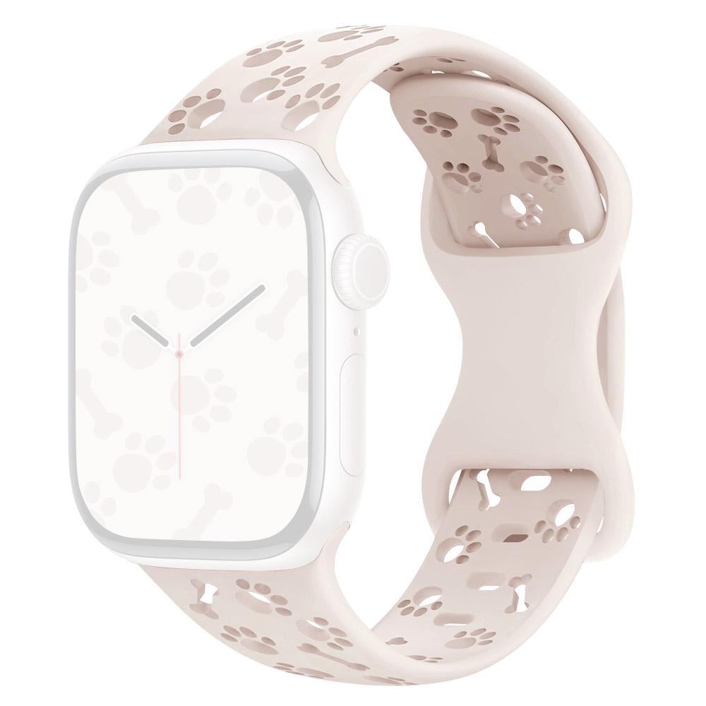 Silicone Band For Apple Watch Series 10 9 8 7 SE 6 5 4 3 2 1 42mm 41mm 40mm 38mm Dog Paw Bone Design Watch Strap