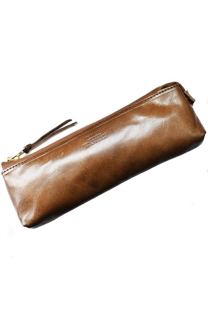 atelierCODEL Pencil Pencil Leather Pen Tochigi Premium Leather Feel Case, Case, Leather, Case, Leather, (Dark Brown)