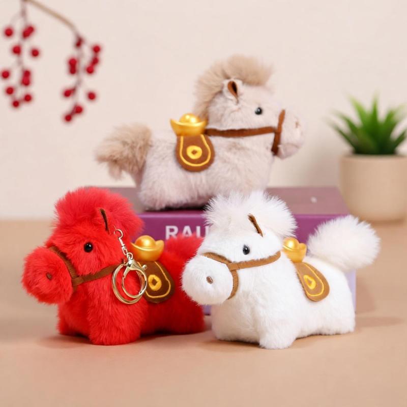 Portachiavi Fascino Cavallo Cartone Animato Ciondolo Borsa Decorazione da Appendere Portachiavi Auto Anno del Cavallo Regalo Fortunato 2026