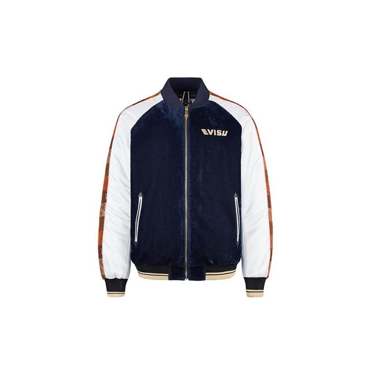 EVISU Baseball Jackets Men's Black Baseball Collar Moderate Other 2EAHTM0JK708XXNYBK