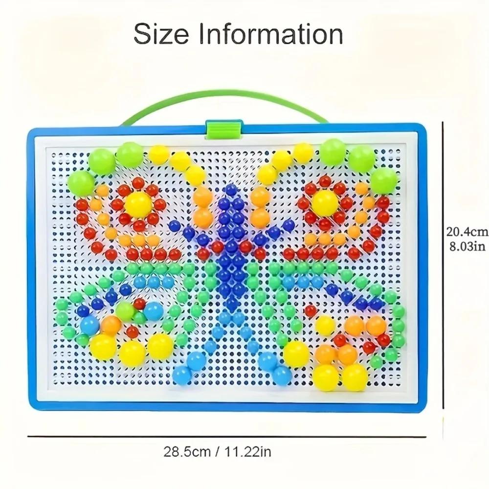296/592 Stück Pilz-Nagel Bausteine Puzzles, Spiel, Farb-Kognition Intellektuelle Lernspielzeuge für Kinder 3D Puzzle Spiel