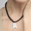 Necklace - LUXENTER - Laha - 925 Sterling Silver - Black Agate - Rhodium Finish
