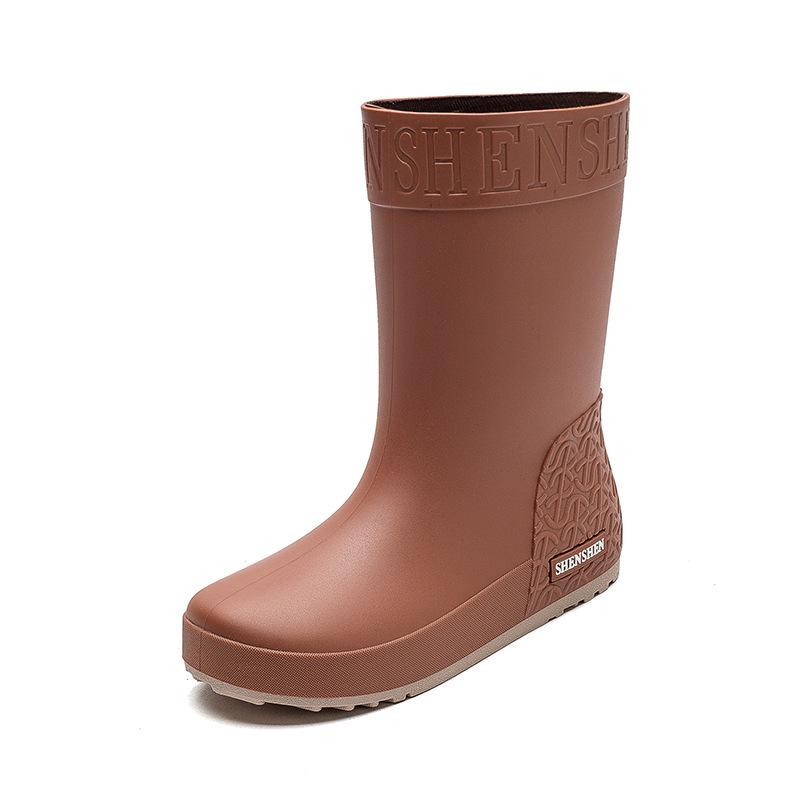 Damen Modische Outdoor Zwischensohle Abriebfest Rutschfest Wasserdicht Regenstiefel Gummischuhe