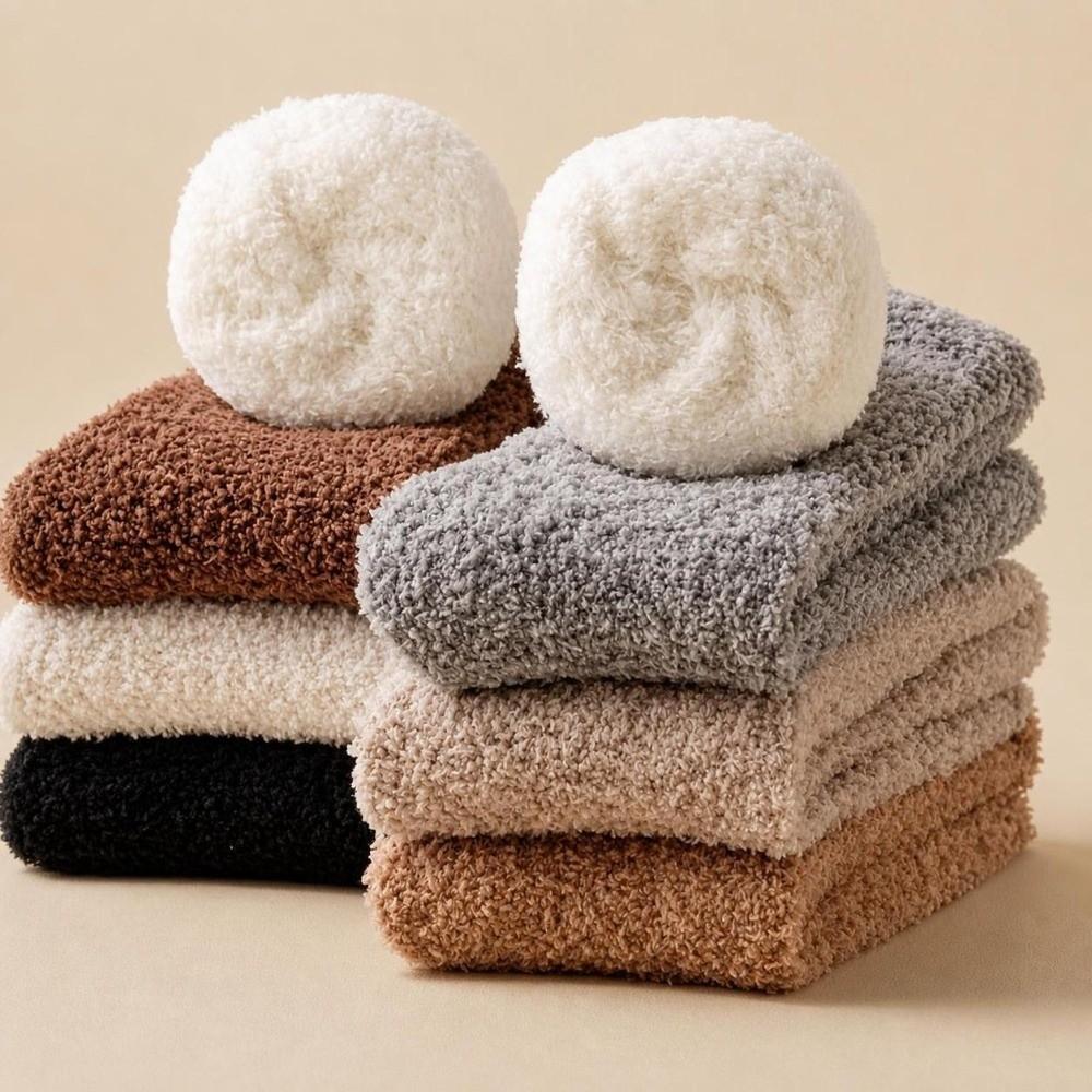 Winter Warm Home Floor Socks Solid Color Sleep Socks Comfortable Thick Sleeping Socks Men Women