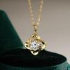 Luxury 100% Real 18k Gold  Women's Moissanite Pendant Necklace
